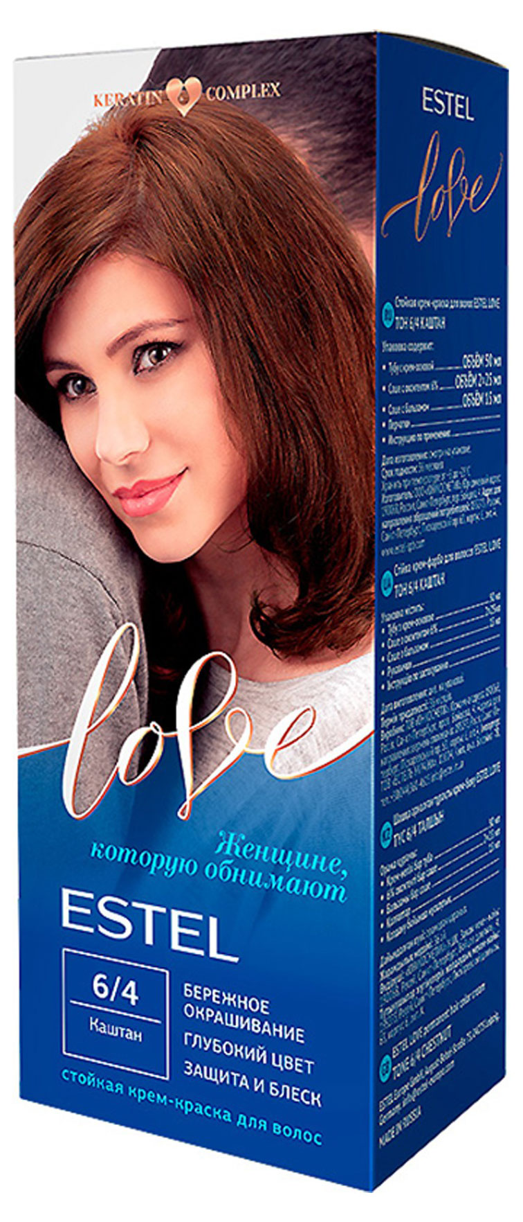 

Крем-краска для волос Estel Love тон 6/4 Каштан, 115 мл