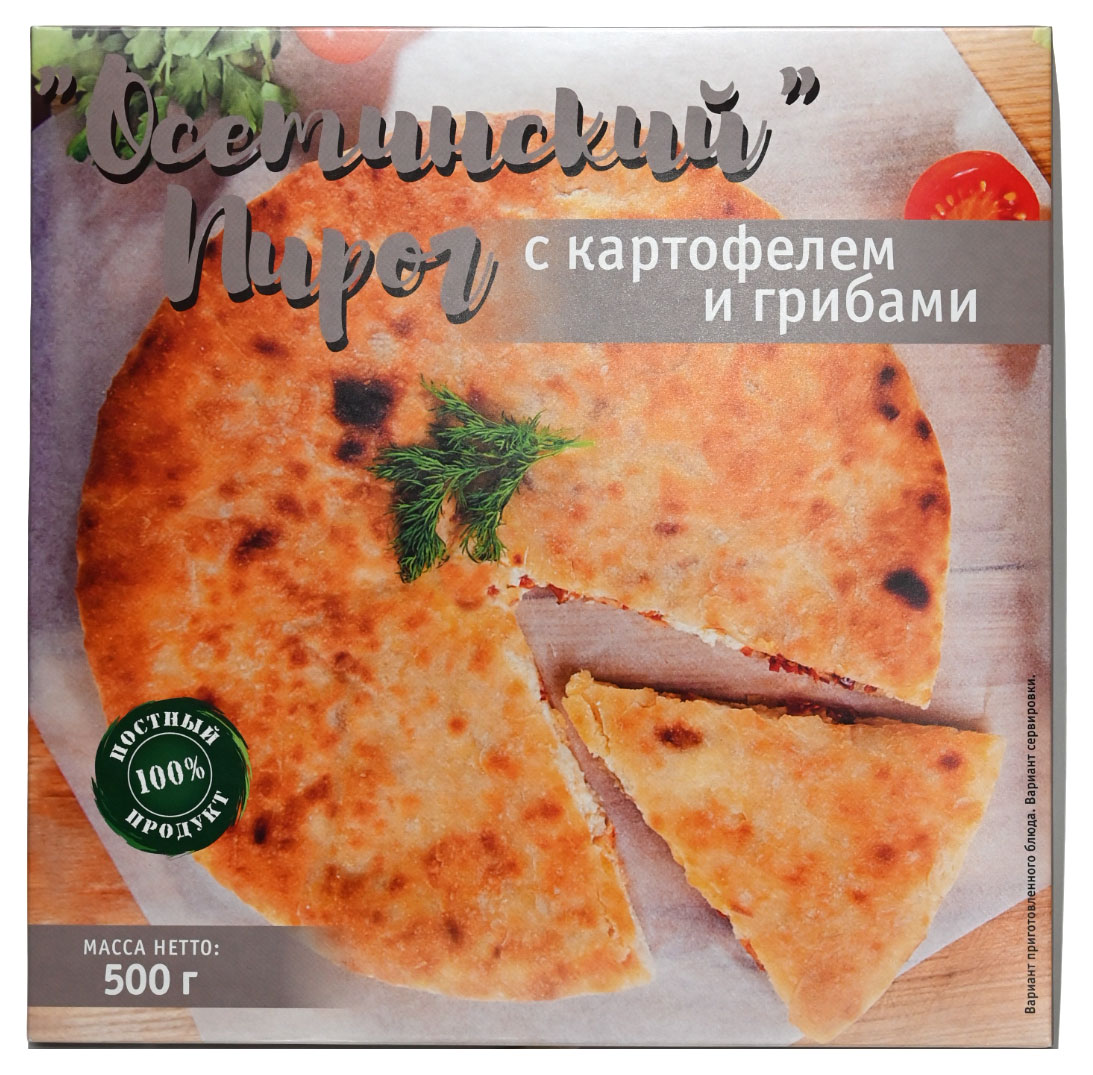 Изображение товара Осетинский пирог с картофелем и грибами замороженный 500 г