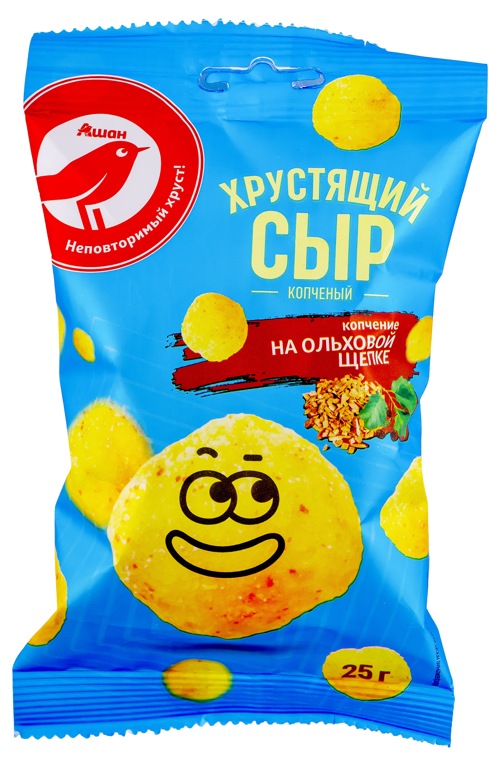 

Сыр хрустящий АШАН Красная птица со вкусом копченостей, 25 г