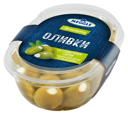

Закуска антипасти Meggle оливки со сливочным сыром БЗМЖ, 210 г