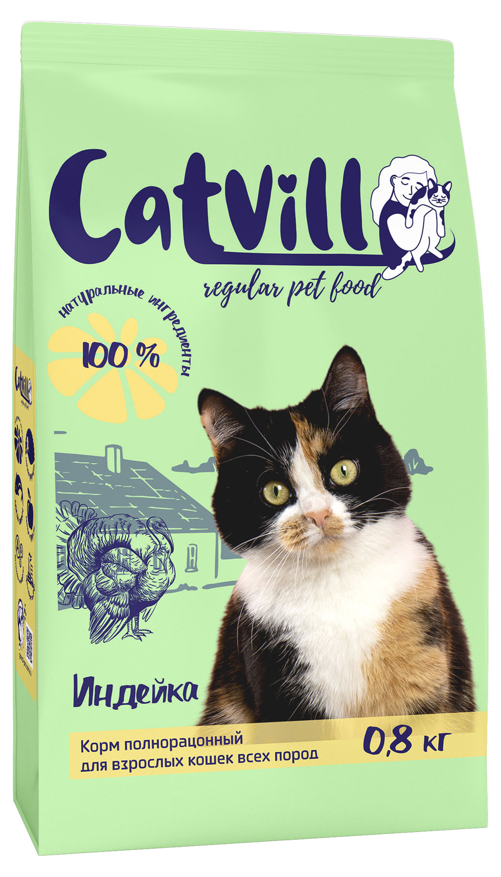 

Сухой корм для кошек Сatvall индейка, 800 г