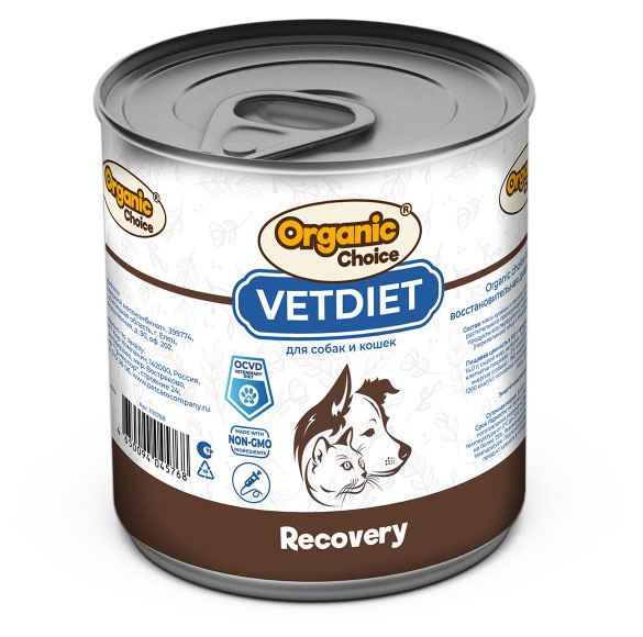 

Корм для кошек и собак Organic Сhoice VET Recovery восстановительная диета, 340 г