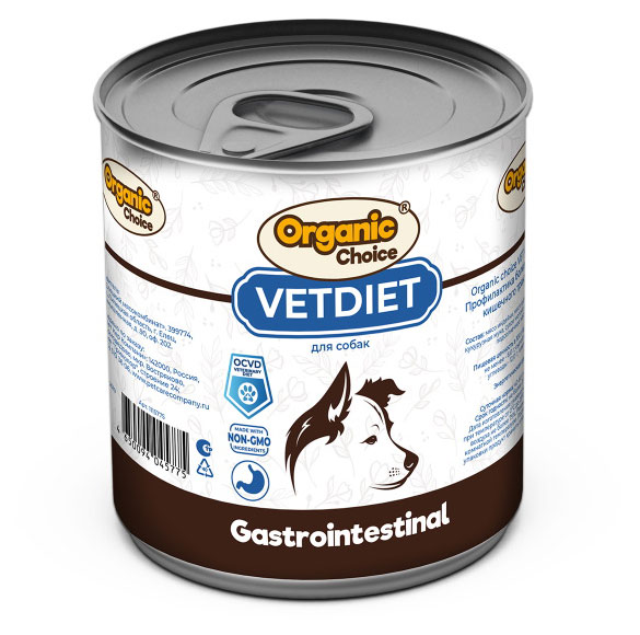

Корм для собак Organic Сhoice VET Gastrointestinal профилактика болезней ЖКТ, 340 г