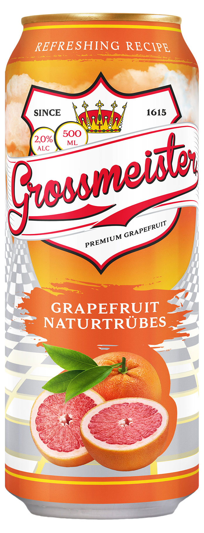 

Пивной напиток Grossmeister Naturtrubes Grapefruit нефильтрованный 2%, 500 мл