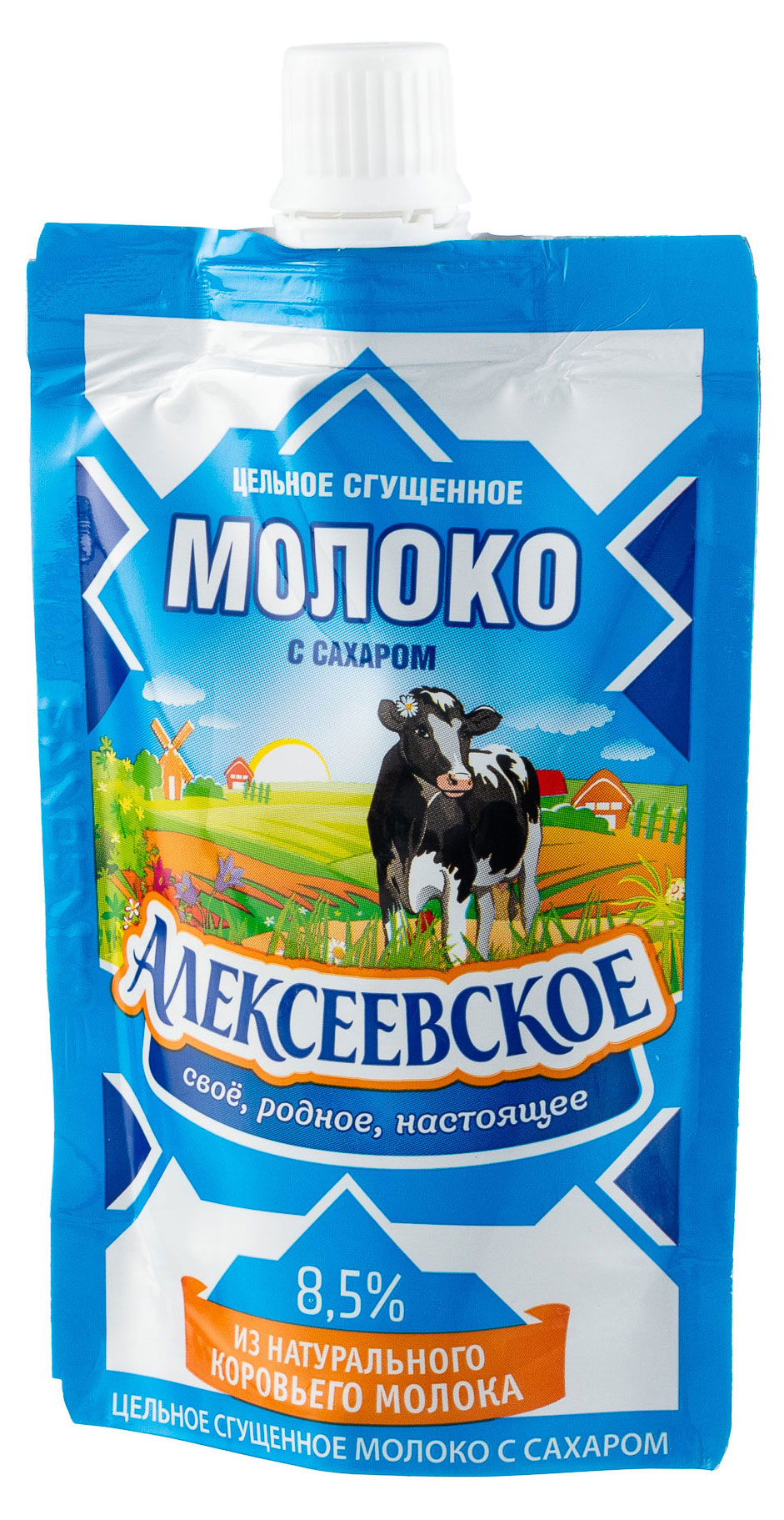 Алексеевское | Молоко сгущенное «Алексеевское» цельное с сахаром БЗМЖ 8,5%, 100 г