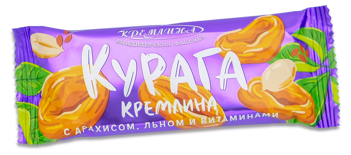 

Батончик шоколадный Кремлина Курага с арахисом, льном и витаминами, 30 г