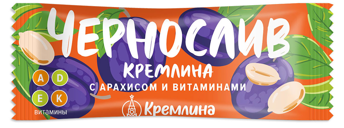 

Батончик шоколадный Кремлина Чернослив с арахисом и витаминами, 30 г