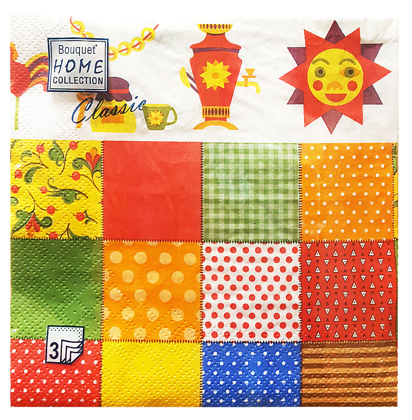 

Салфетки бумажные одноразовые трехслойные Масленница ЗЗхЗЗ см, 20 шт