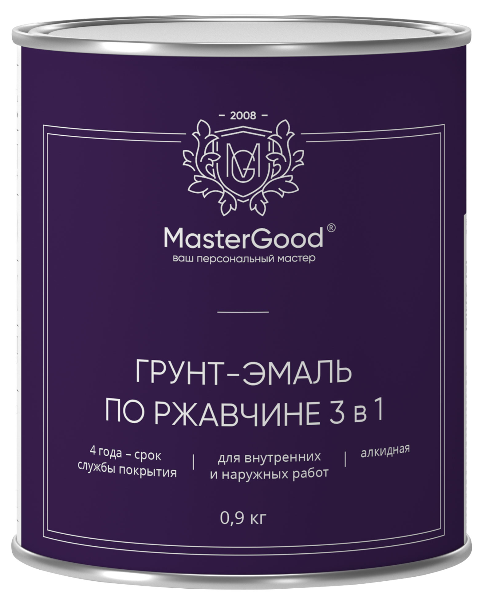 

Грунт-эмаль 3в1 MasterGood по ржавчине черная, 900 г