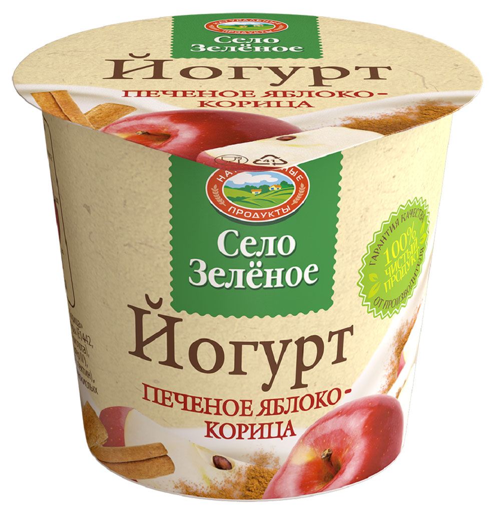 

Йогурт Село Зеленое печеное яблоко корица 5% БЗМЖ, 120 г