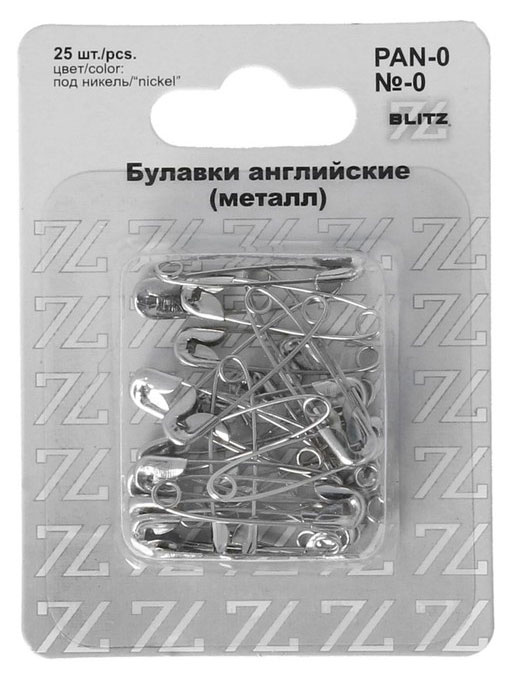 

Булавки английские Blitz под никель, 28 мм, 25 шт