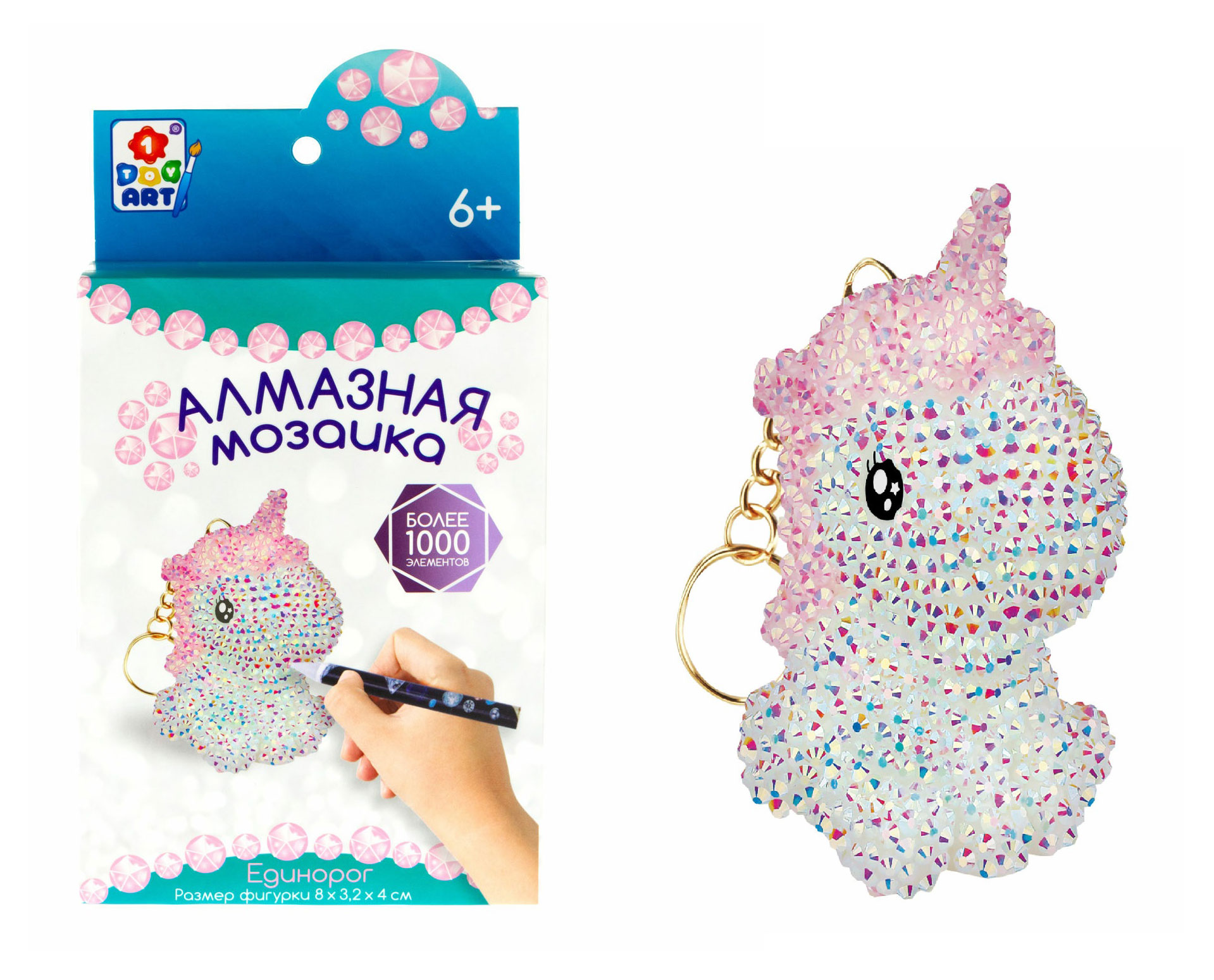 

Алмазная мозаика 1TOY создание брелока