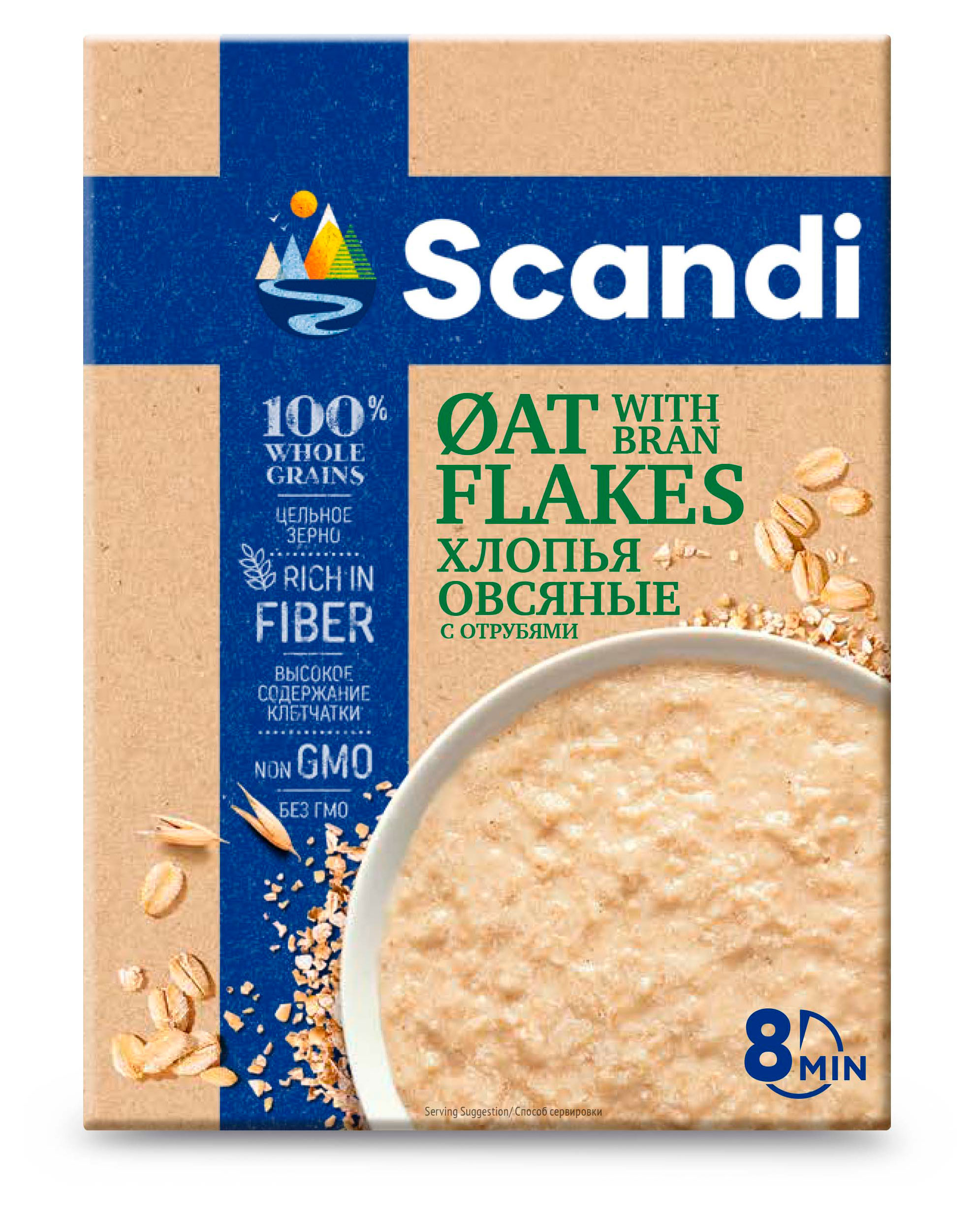 

Хлопья овсяные Scandi с овсяными отрубями, 400 г