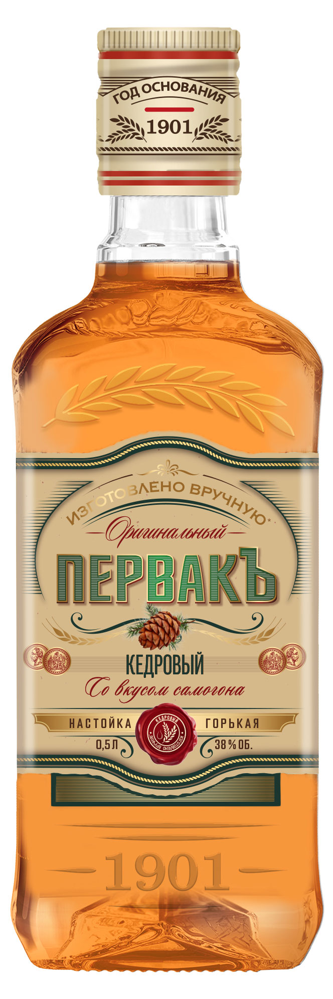 

Настойка Первакъ Кедровый Россия, 0,5 л