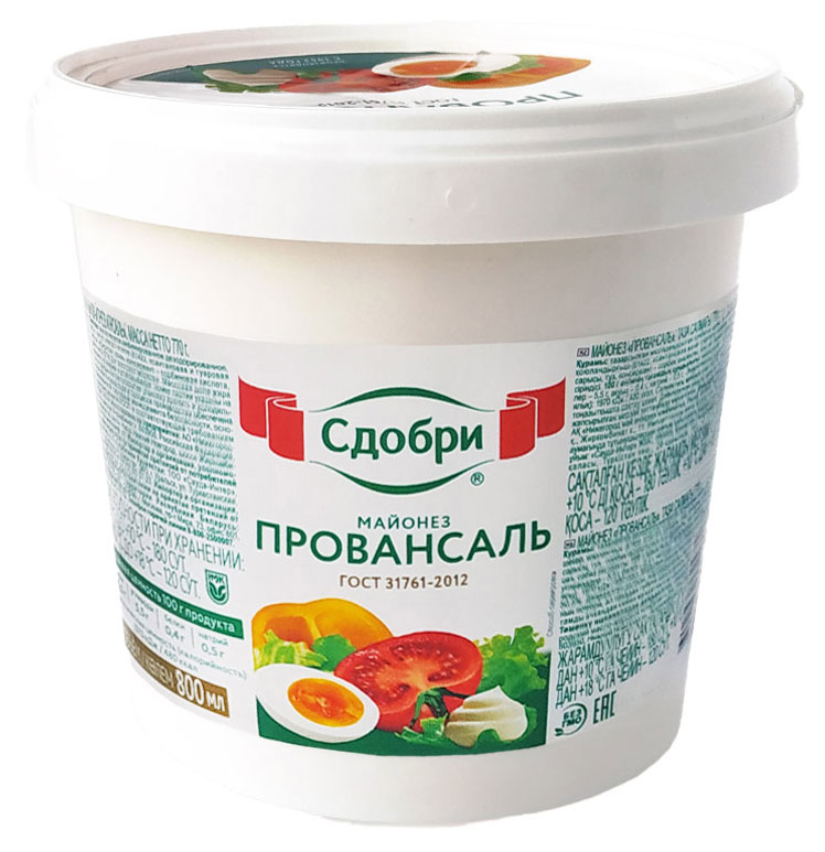 

Майонез Сдобри Провансаль Классический 50,5%, 770 г