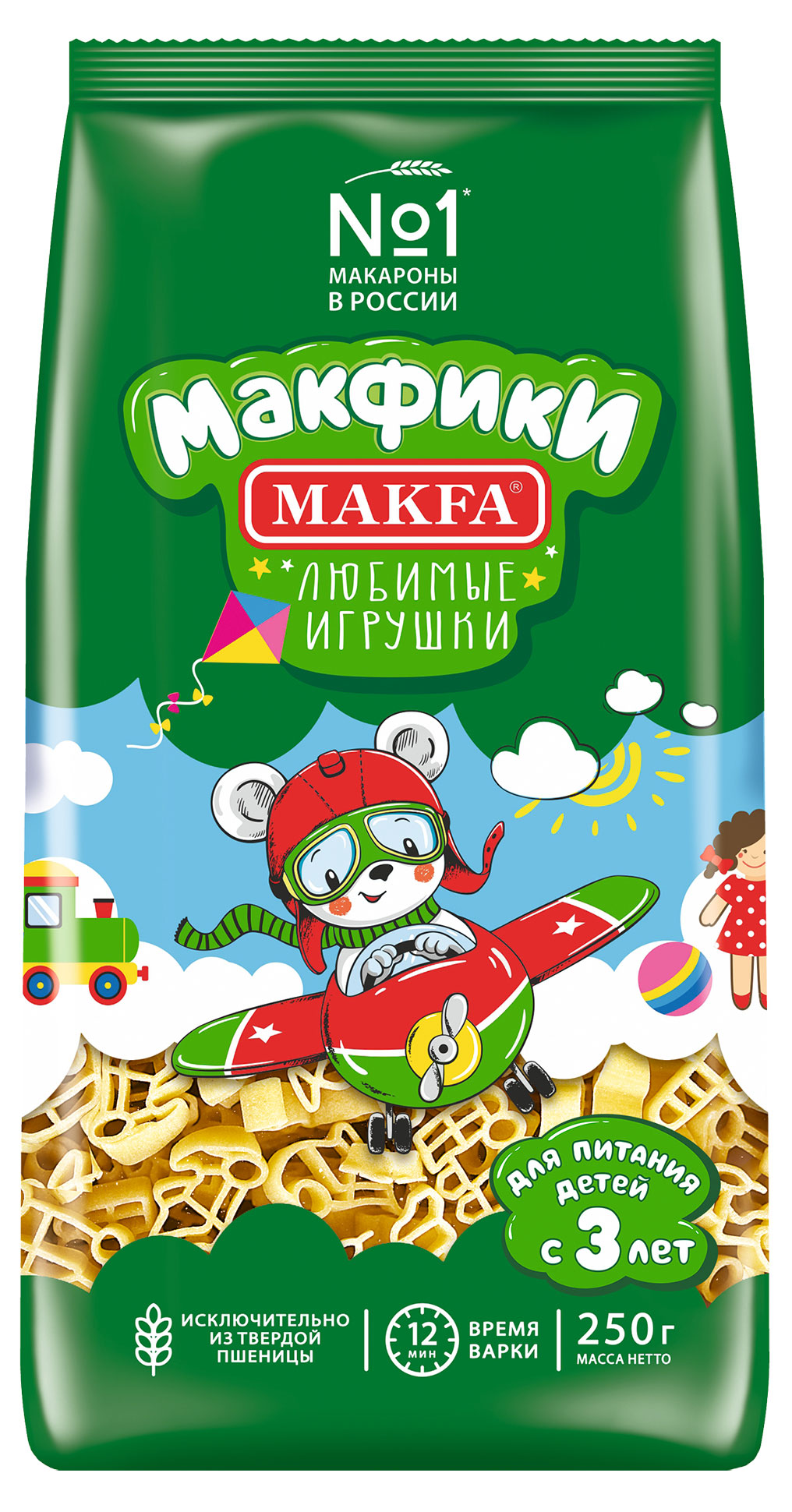 

Макаронные изделия Makfa Макфики Любимые игрушки, 250 г