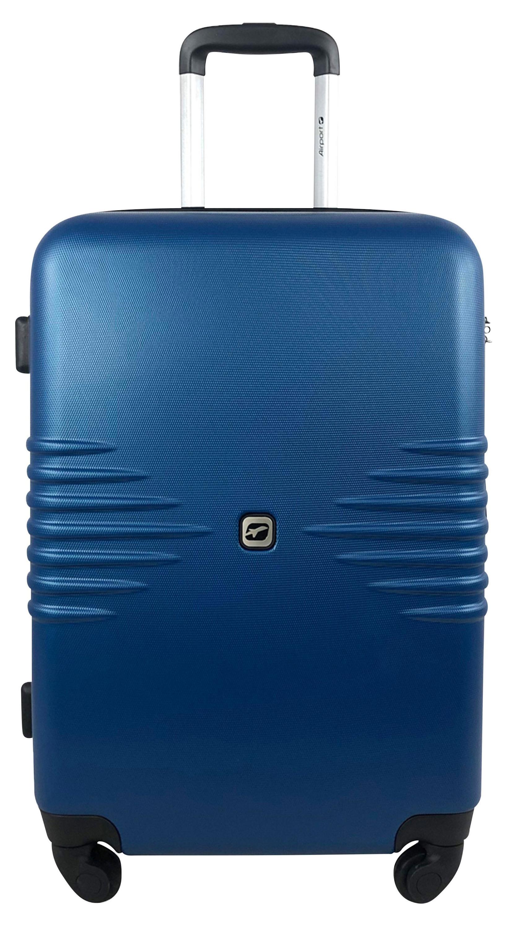 

Чемодан пластиковый Airport синий 4 колеса, размер M