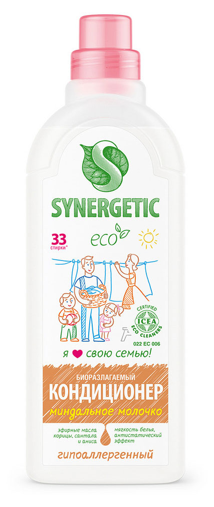 

Кондиционер для белья Synergetic миндальное молочко, 1 л