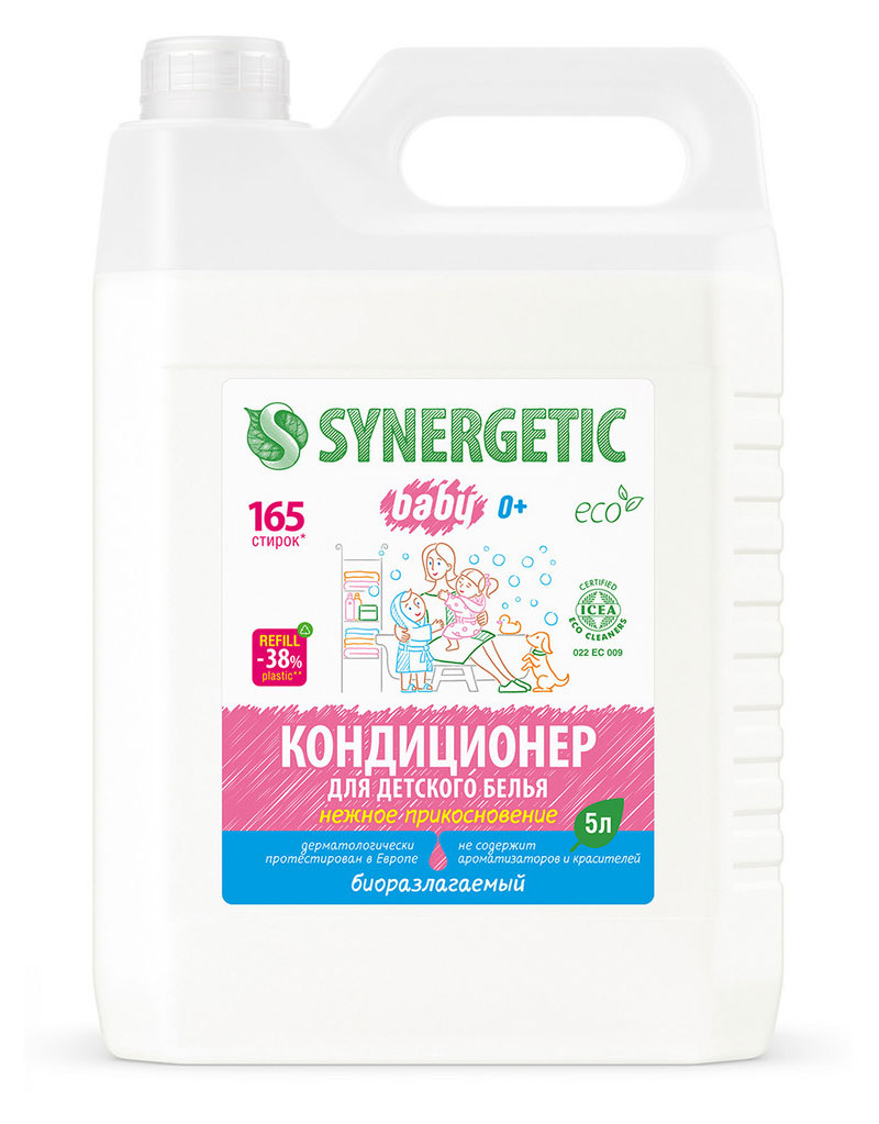 

Кондиционер-ополаскиватель для белья детский Synergetic Нежное прикосновение, 5 л