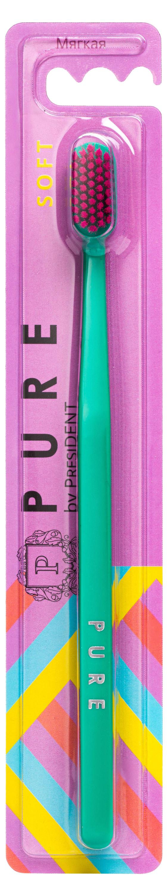 

Зубная щетка President Pure мягкая, 1 шт