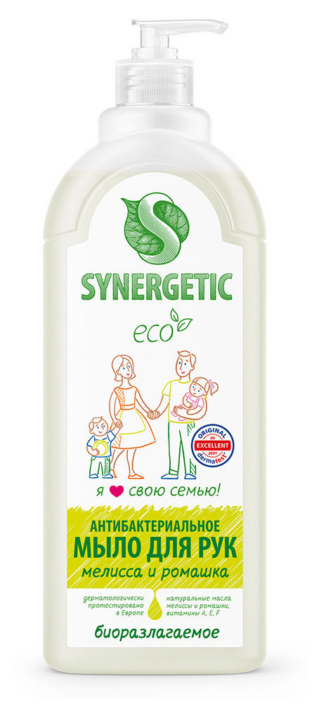 

Мыло жидкое Synergetic Мелисса и ромашка антибактериальное, 1 л