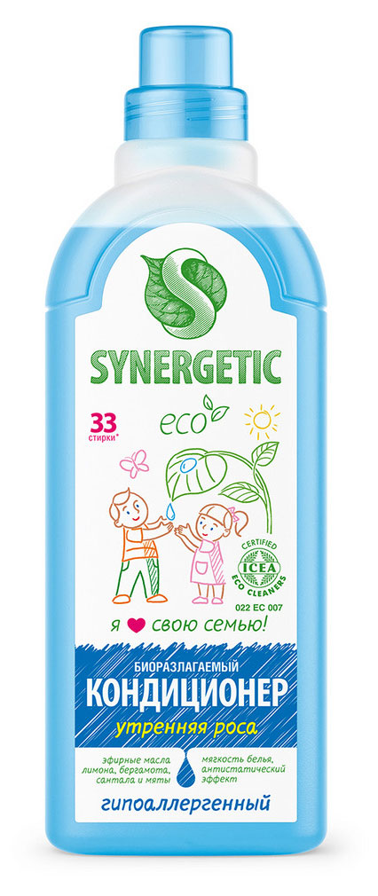 

Кондиционер для белья Synergetic Утренняя роса 33 стирки, 1 л