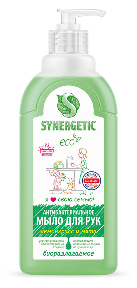 

Жидкое мыло Synergetic антибактериальное лемонграсс и мята, 500 мл