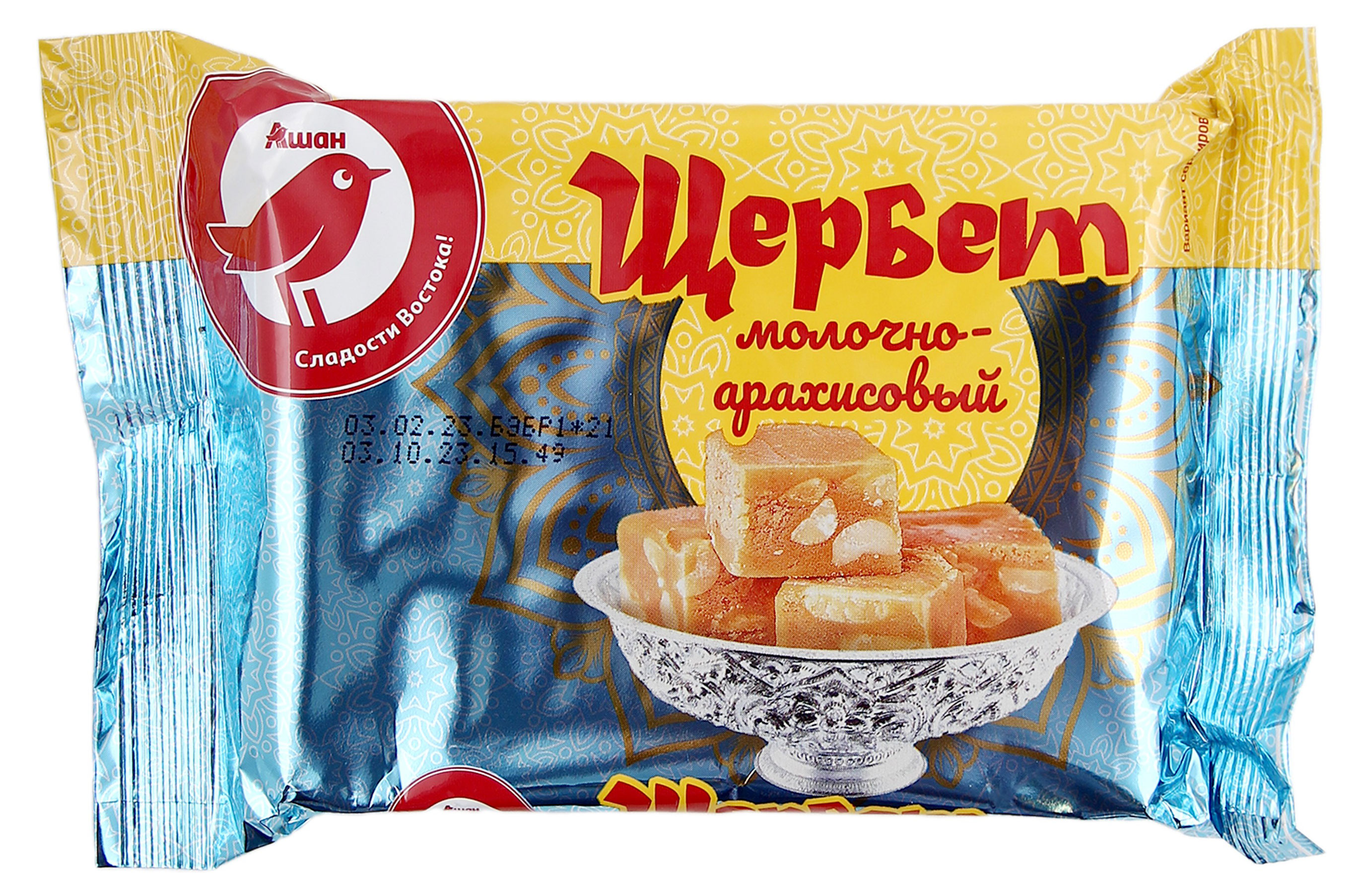

Щербет АШАН Красная птица молочно-арахисовый, 250 г
