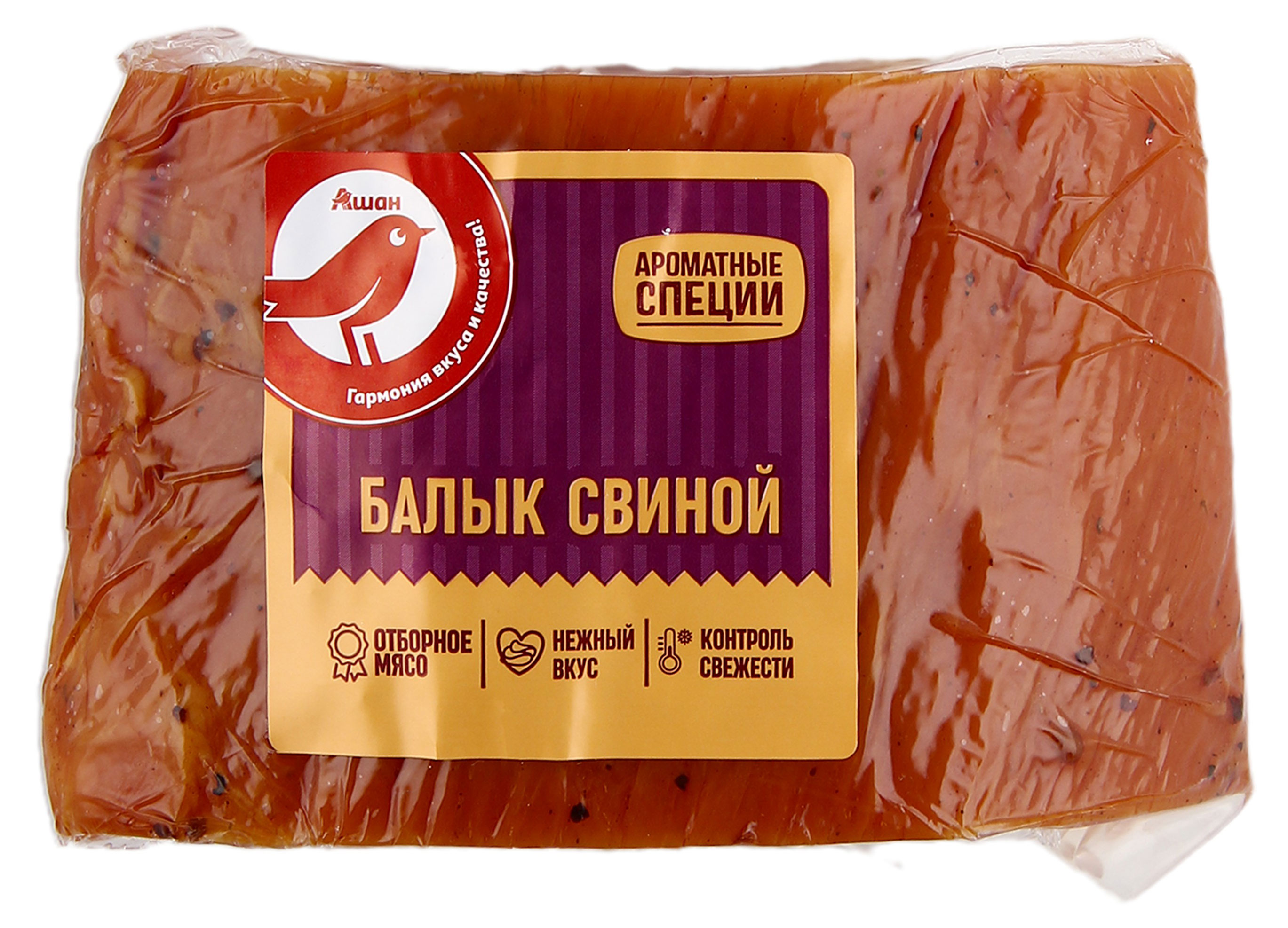 

Балык свиной сырокопченый АШАН Красная птица, вес