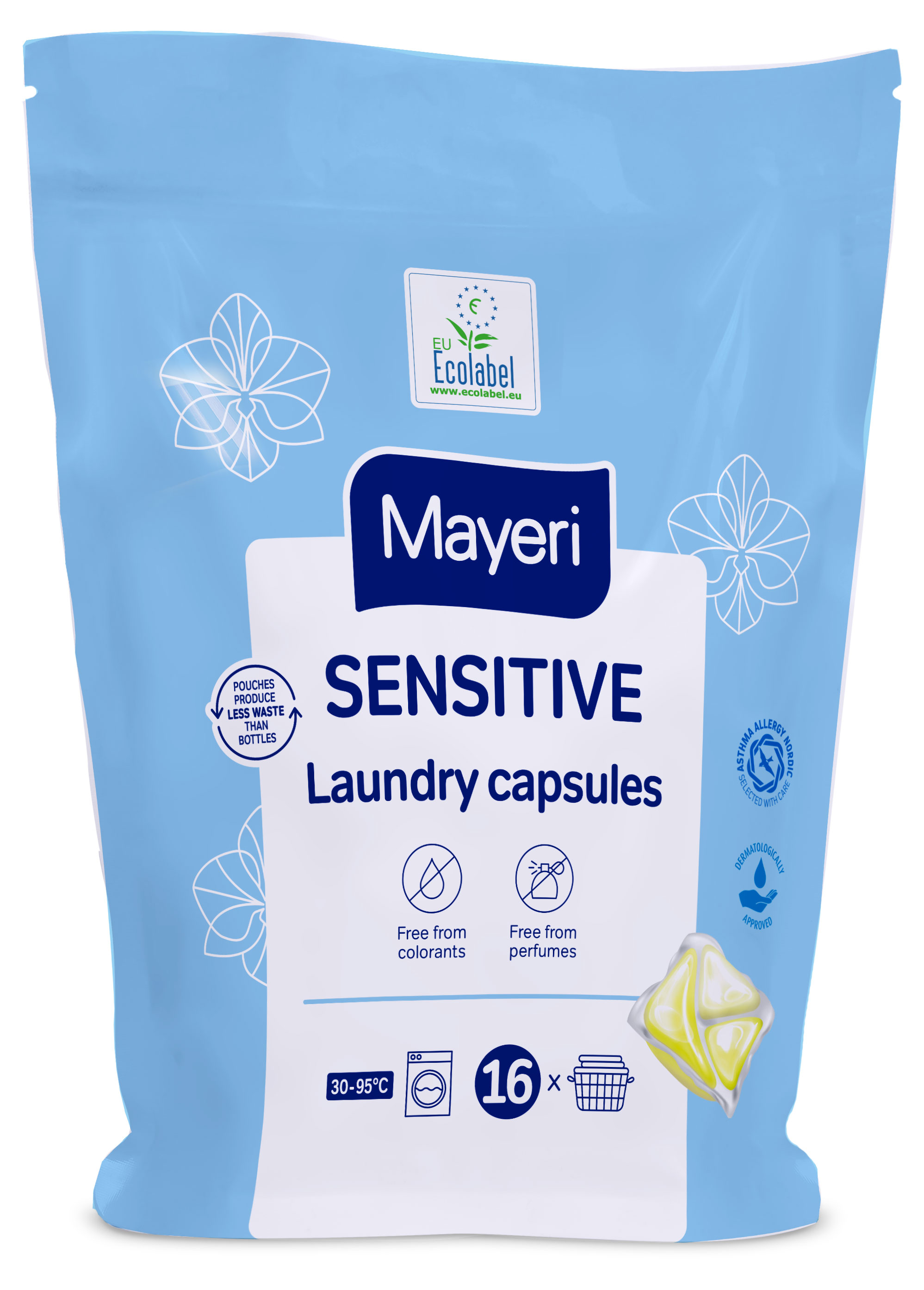 

Капсулы для стирки Mayeri Sensitive, 16 шт