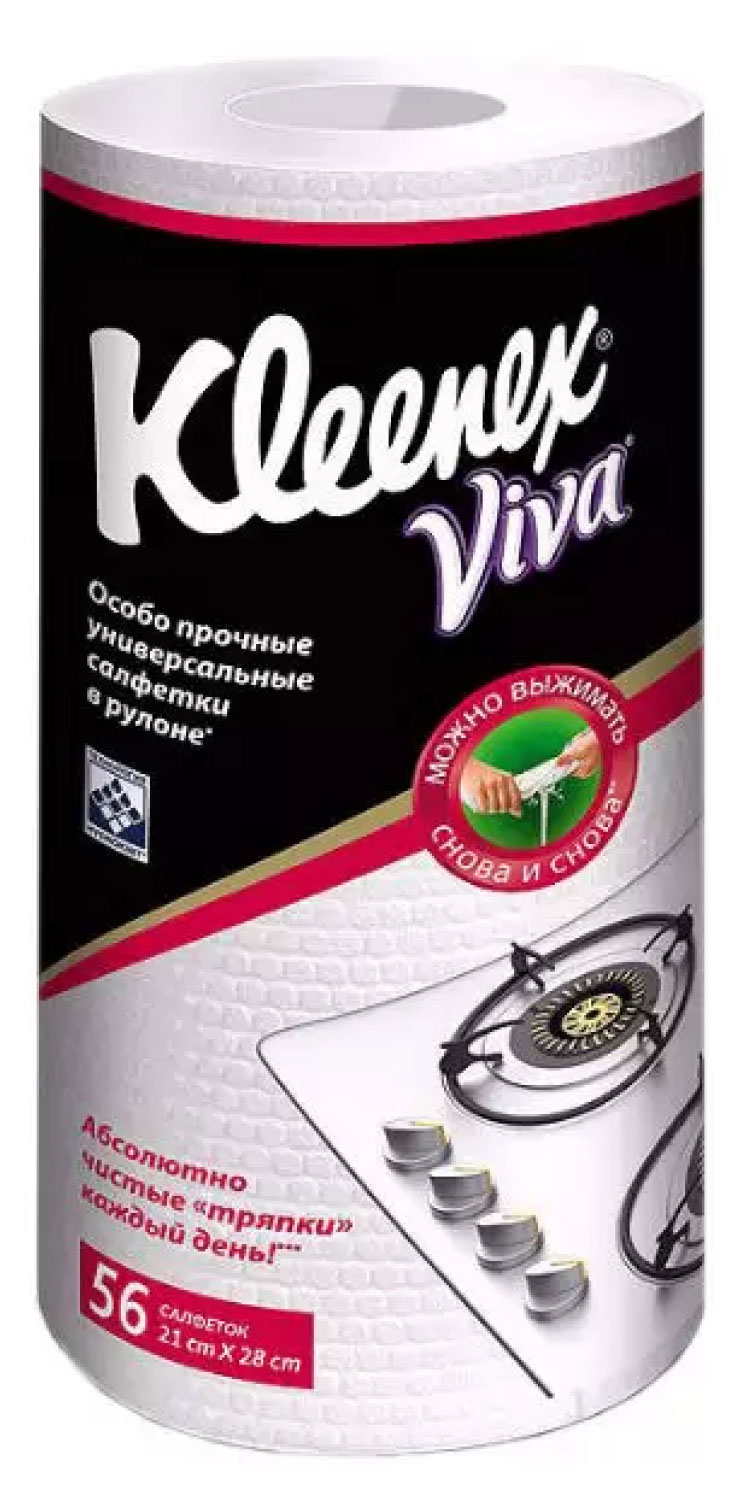 

Универсальные салфетки Kleenex Viva особо прочные 21х28 см, 56 шт