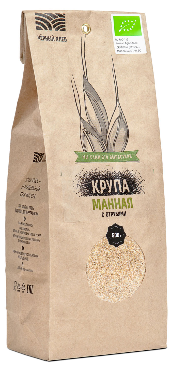 

Крупа манная Черный хлеб с отрубями БИО, 500 г