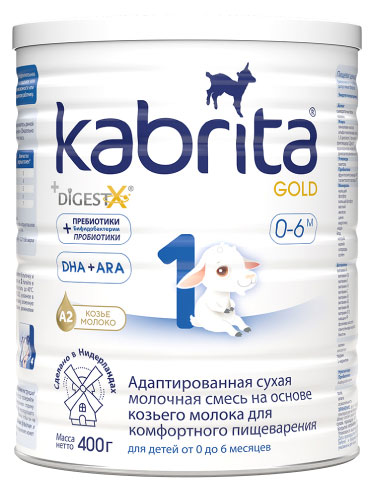 Изображение товара Детская молочная смесь Кабрита 1 GOLD на козьем молоке для новорожденных 400 г