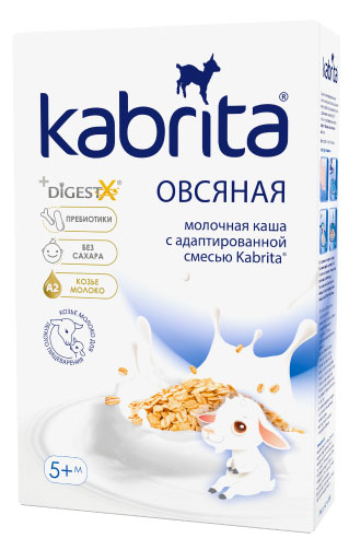 

Сухая овсяная каша на адаптированной козьей смеси Kabrita 5+ БЗМЖ, 180 г