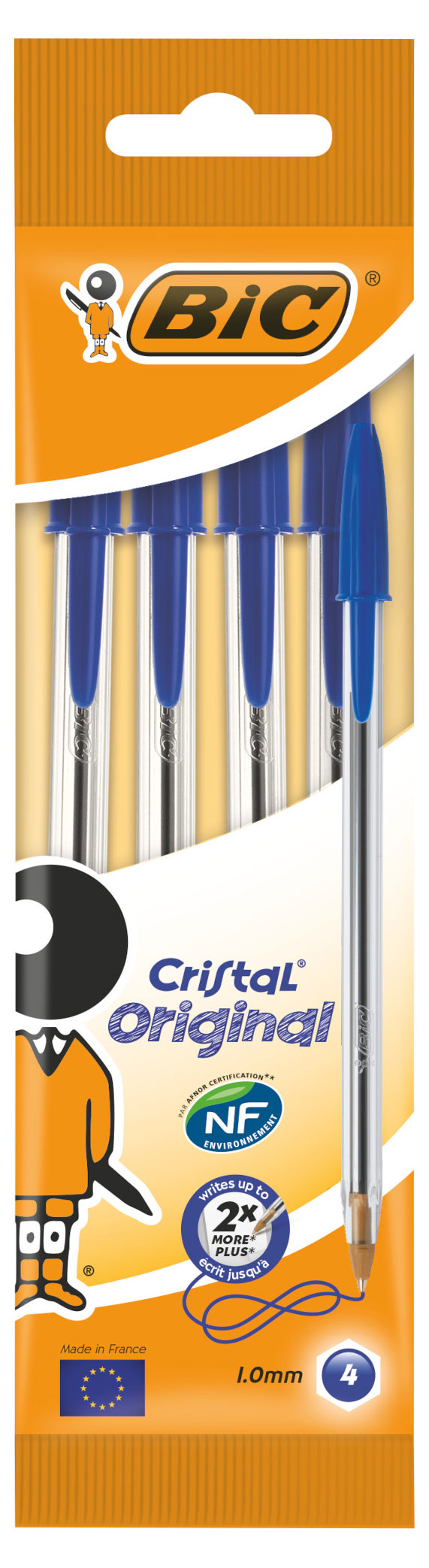 

Ручка шариковая BIC Cristal Original синяя, 4 шт