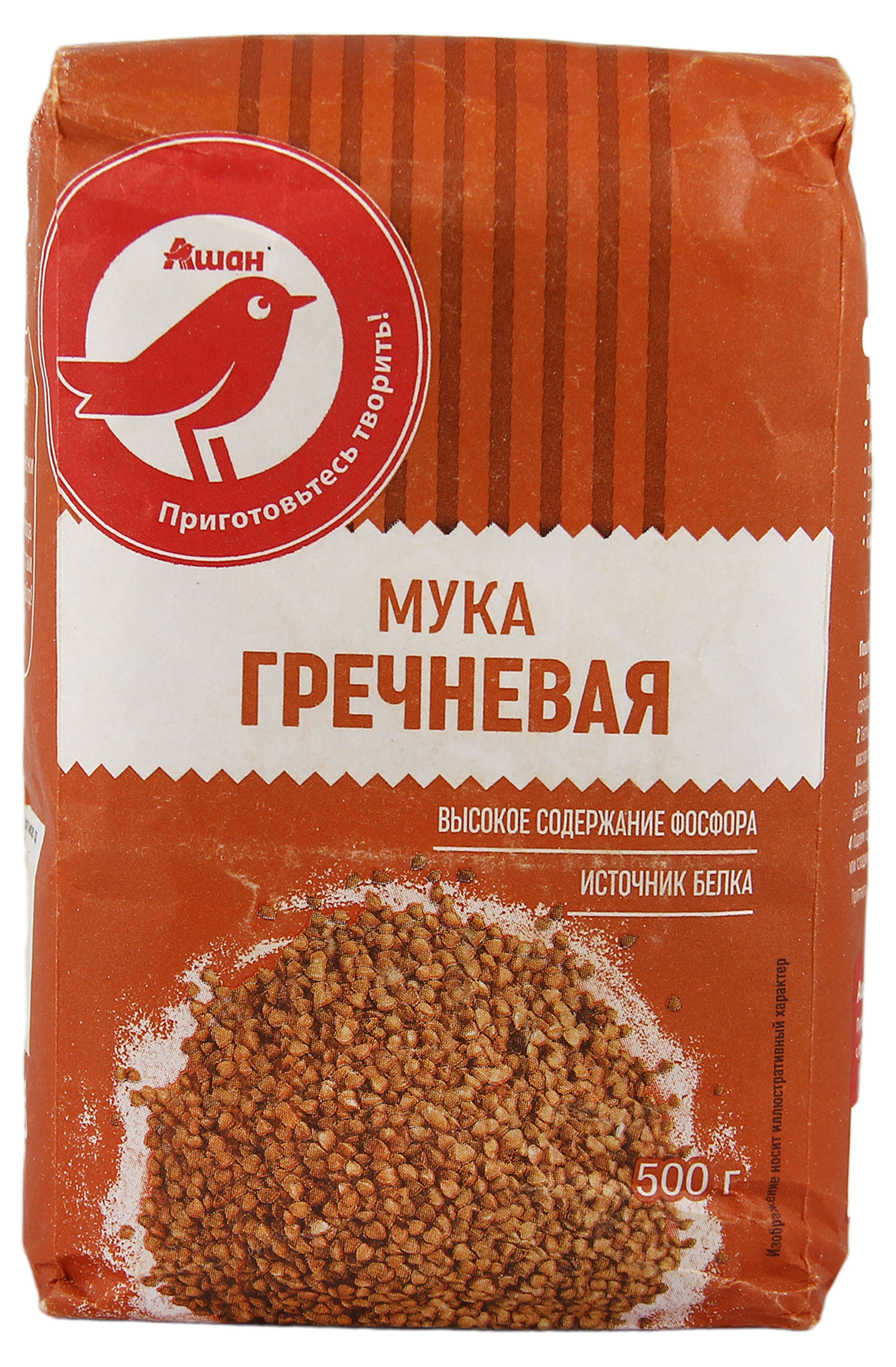 

Мука гречневая АШАН Красная птица, 500 г