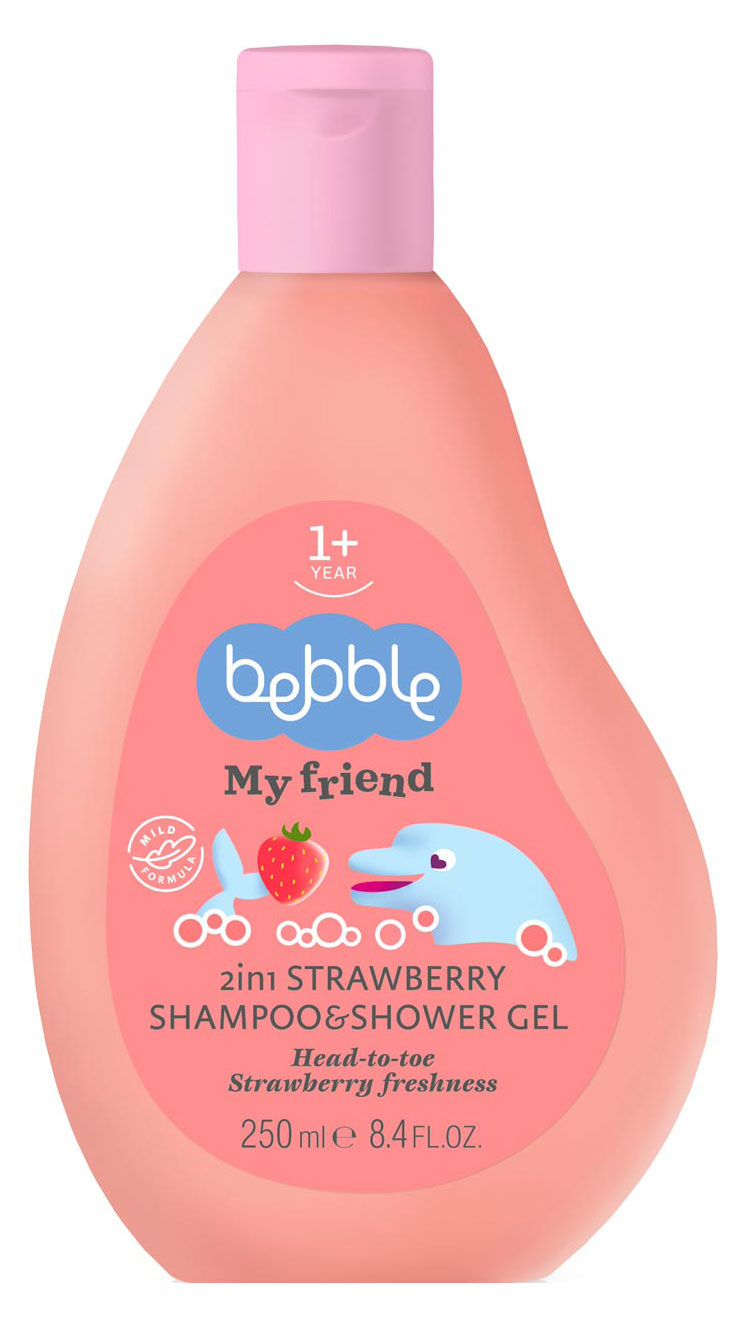 

Шампунь и гель для душа Bebble My Friend 2в1 с ароматом клубники с 1 года, 250 мл