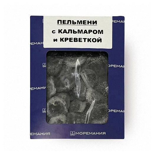 

Пельмени с морепродуктами Моремания с кальмаром и креветкой с бульоном, 500 г