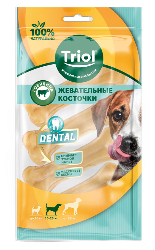 

Лакомство для собак Triol набор кость из жил 4, 120 г