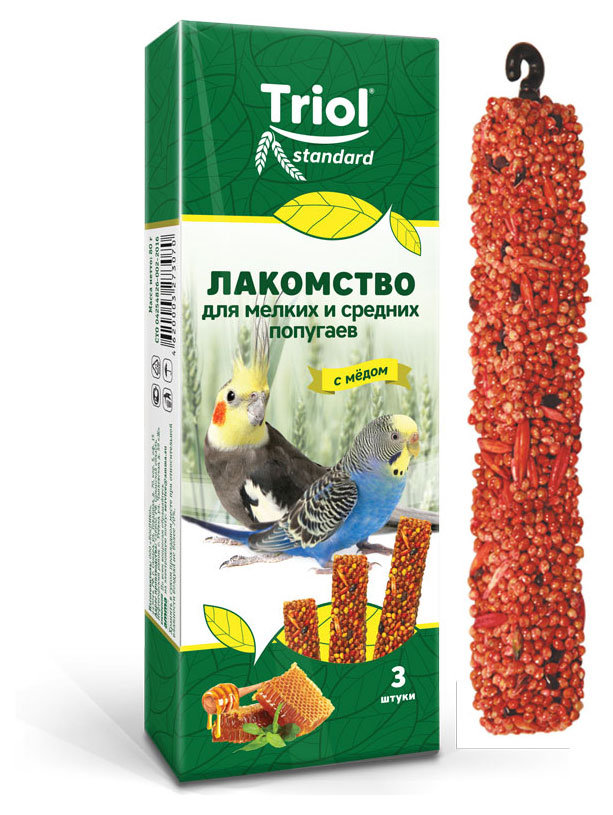 

Лакомство для попугаев Triol с медом для мелких и средних видов, 80 г