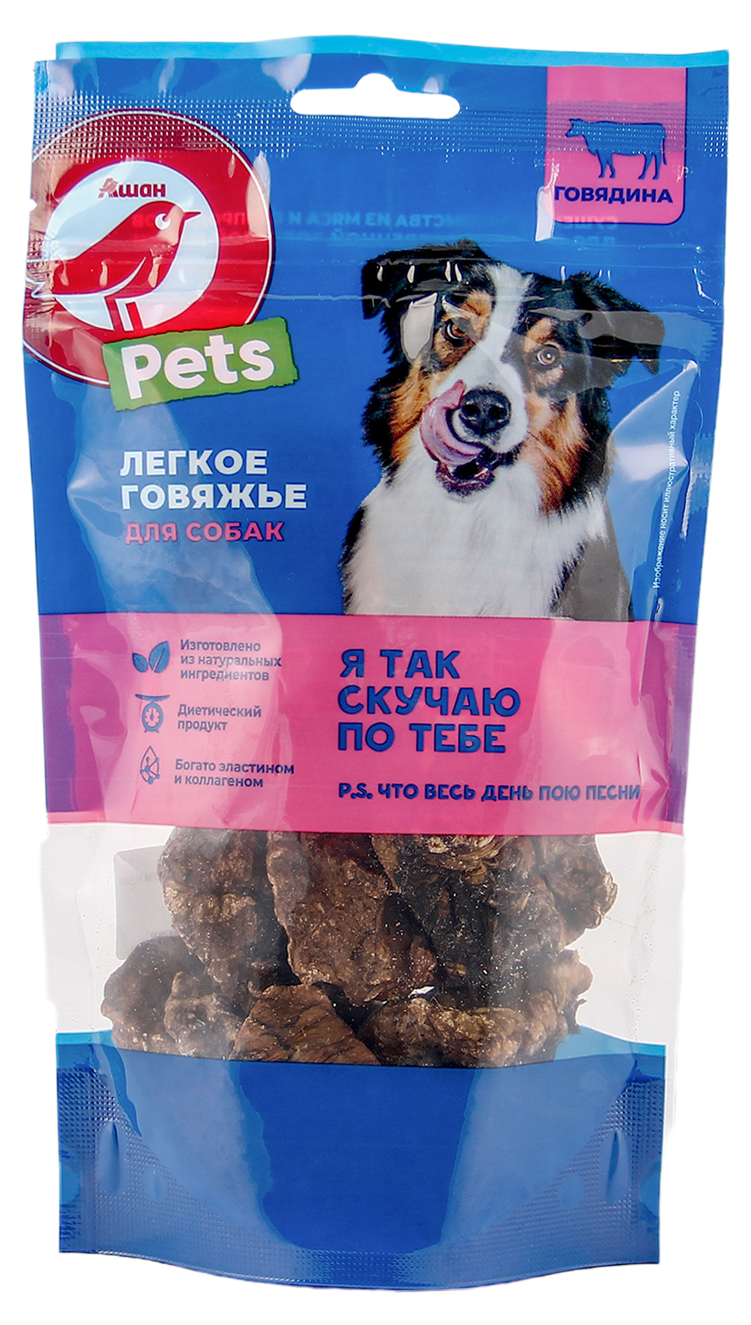 

Лакомство АШАН Красная птица Легкое говяжье, 30 г