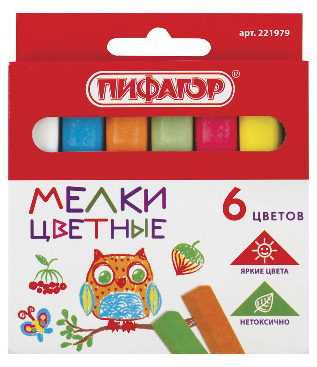 

Мел цветной Пифагор, 6 цветов