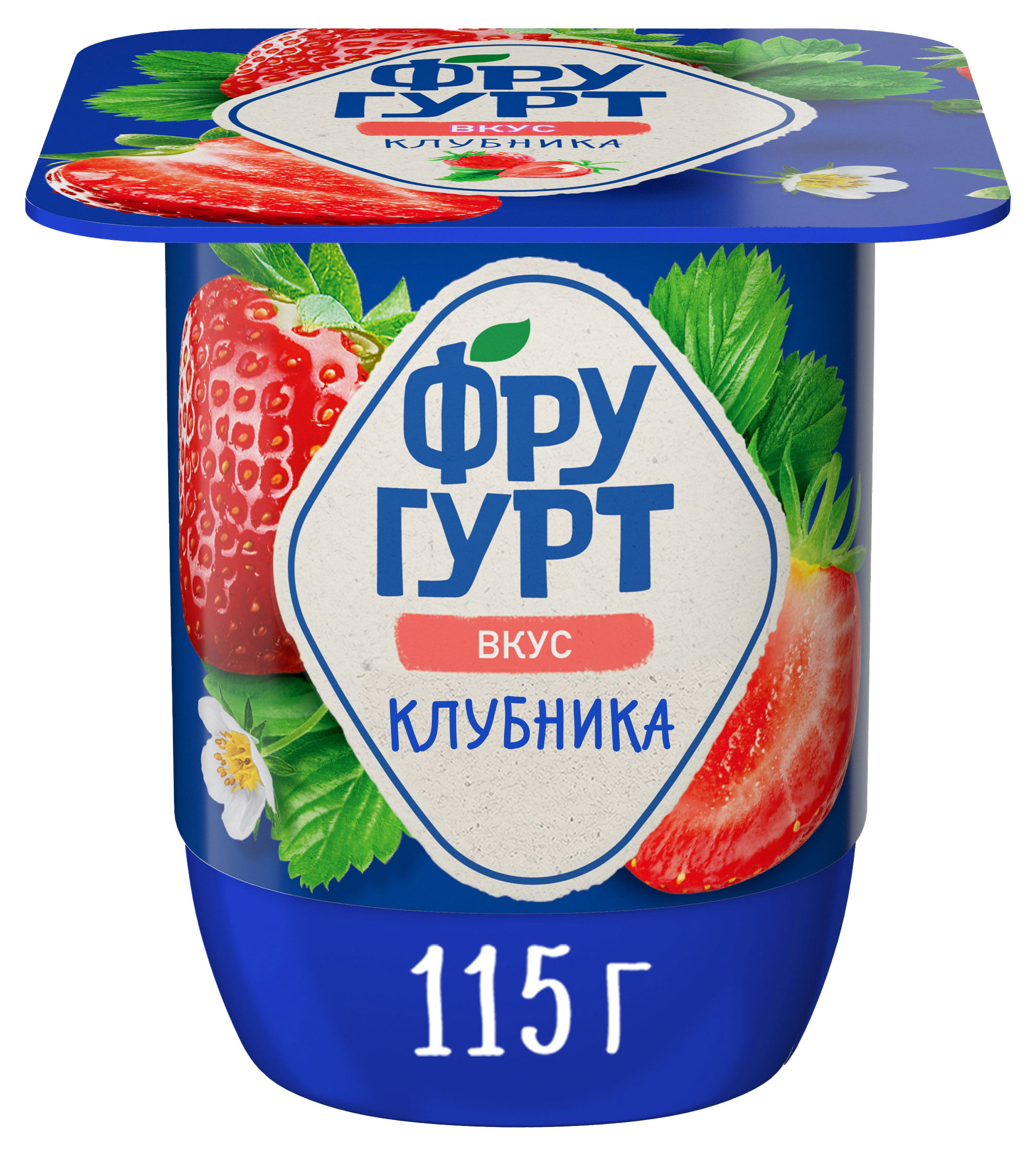

Йогурт густой Фругурт термизированный Клубника 2,5% БЗМЖ, 115 г