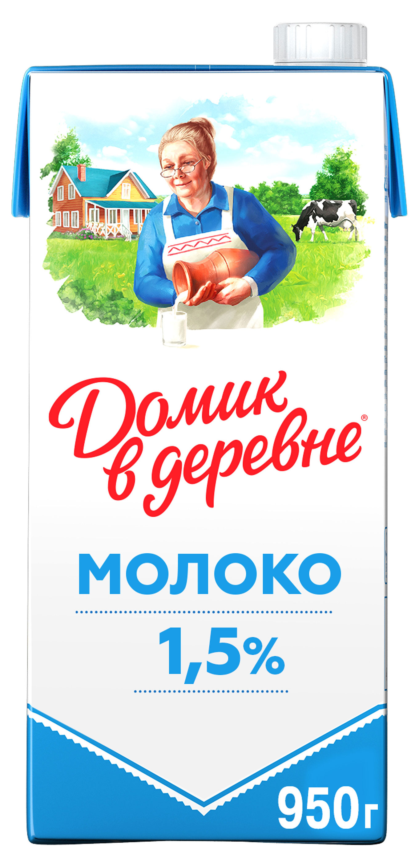 

Молоко питьевое Домик в деревне ультрапастеризованное 1,5% БЗМЖ, 950 мл