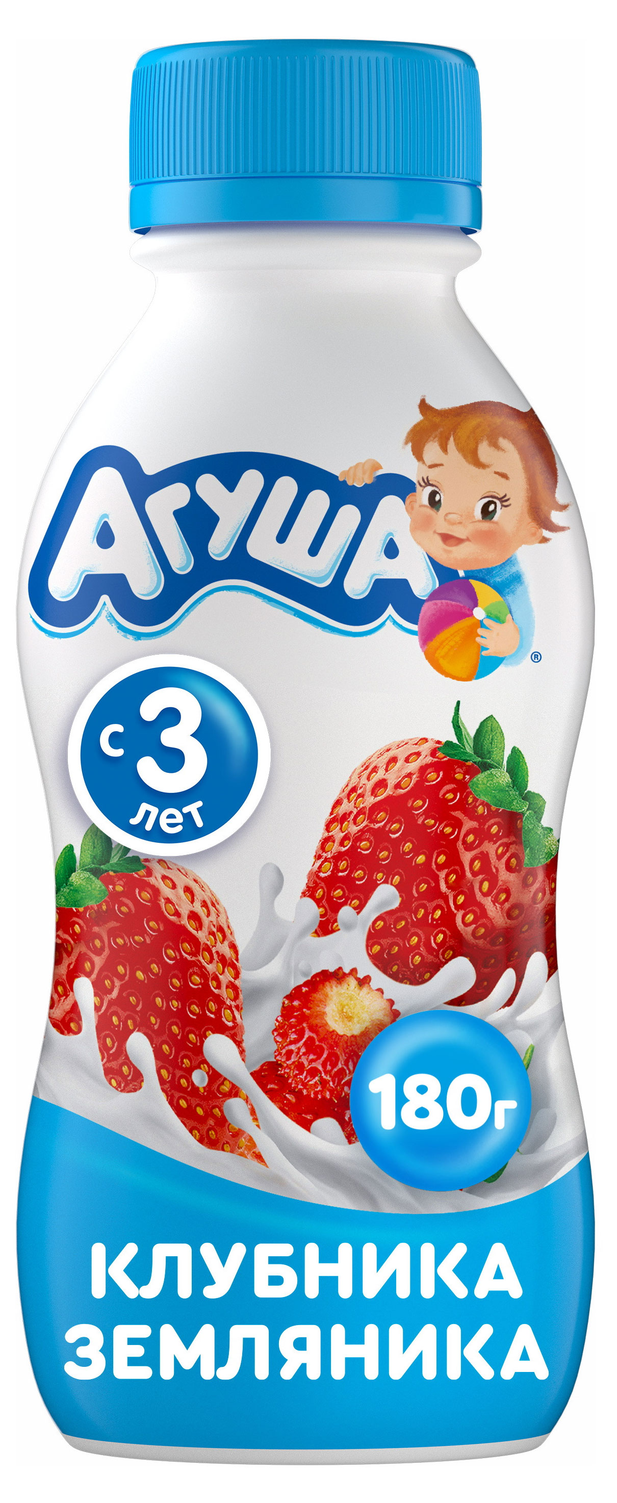 

Йогурт питьевой детский Агуша Я САМ! Клубника-Земляника с 3 лет 2,7% БЗМЖ, 180 г