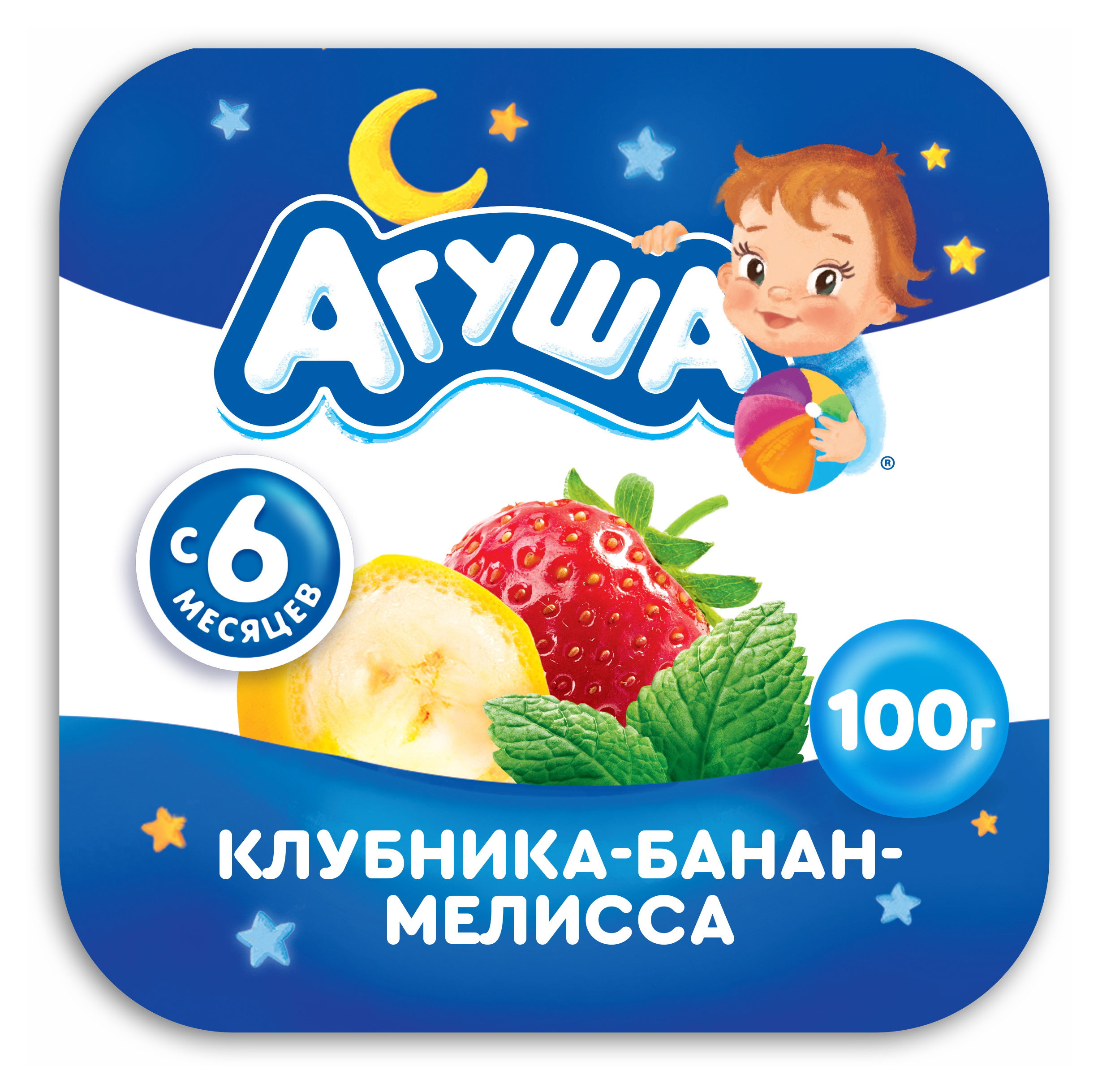 

Творог детский Агуша фруктовый клубника-банан с 6 мес., 100 г