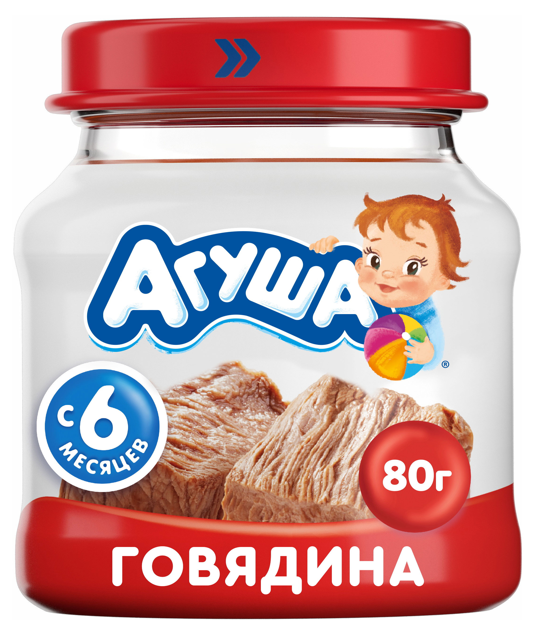 

Пюре Агуша говядина с 6 мес., 80 г