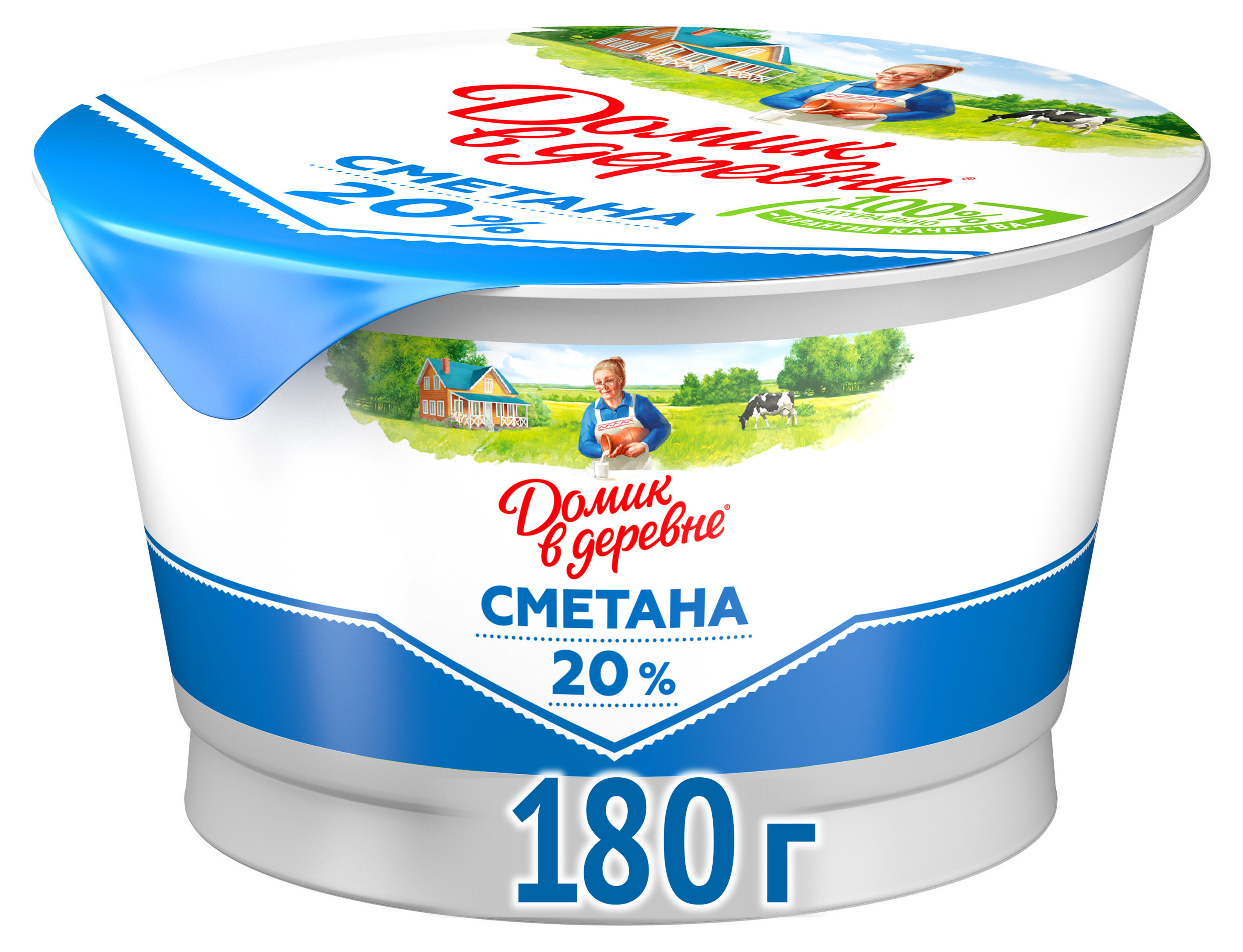 Изображение товара Сметана «Домик в деревне» 20% ЗМЖ, 180 г