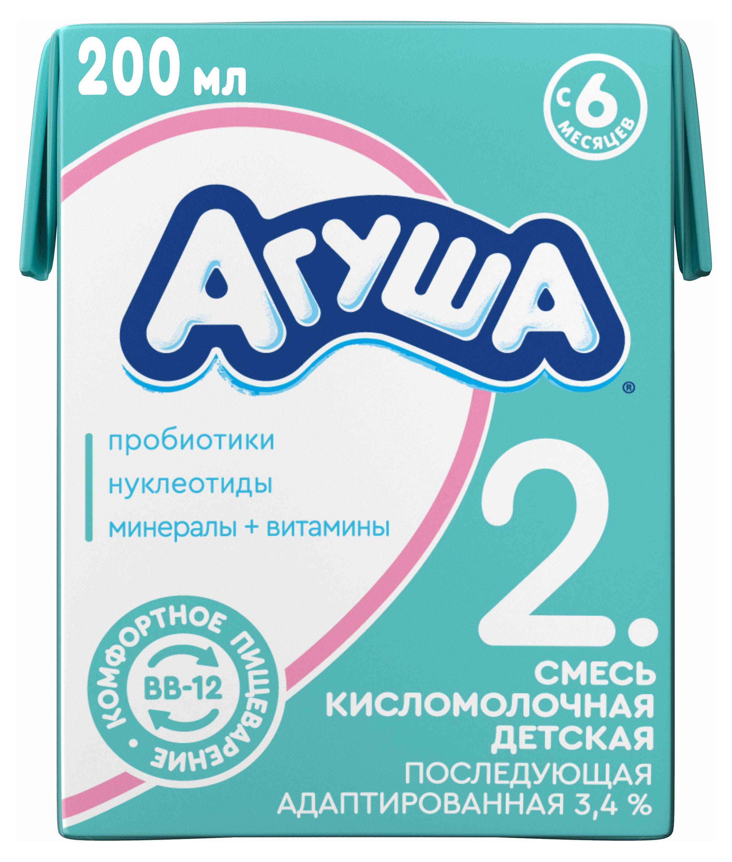 

Смесь кисломолочная Агуша адаптированная последующая для детей 3,5%, 204 г