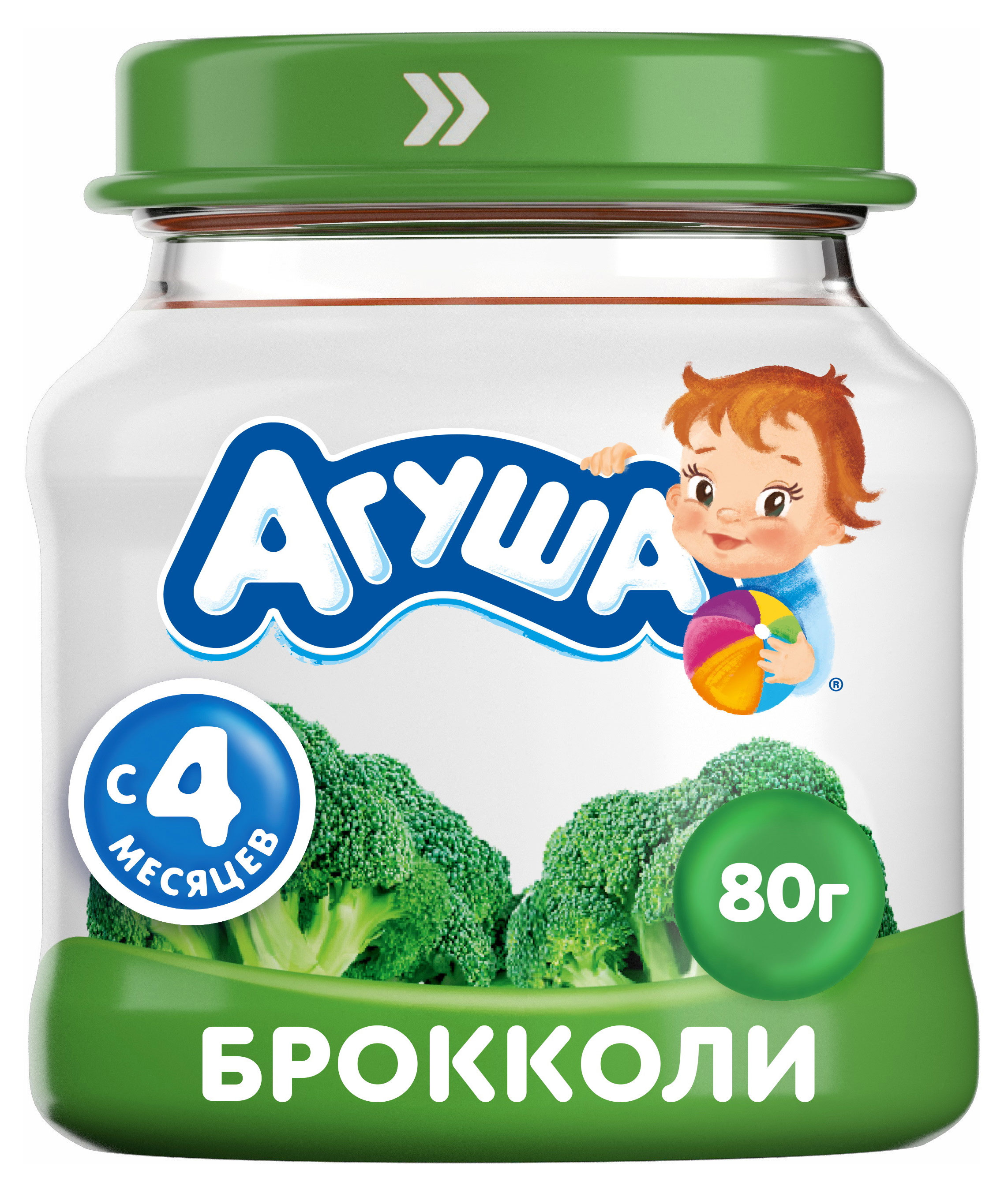 

Пюре Агуша Первая ложка брокколи с 4 мес., 80 г